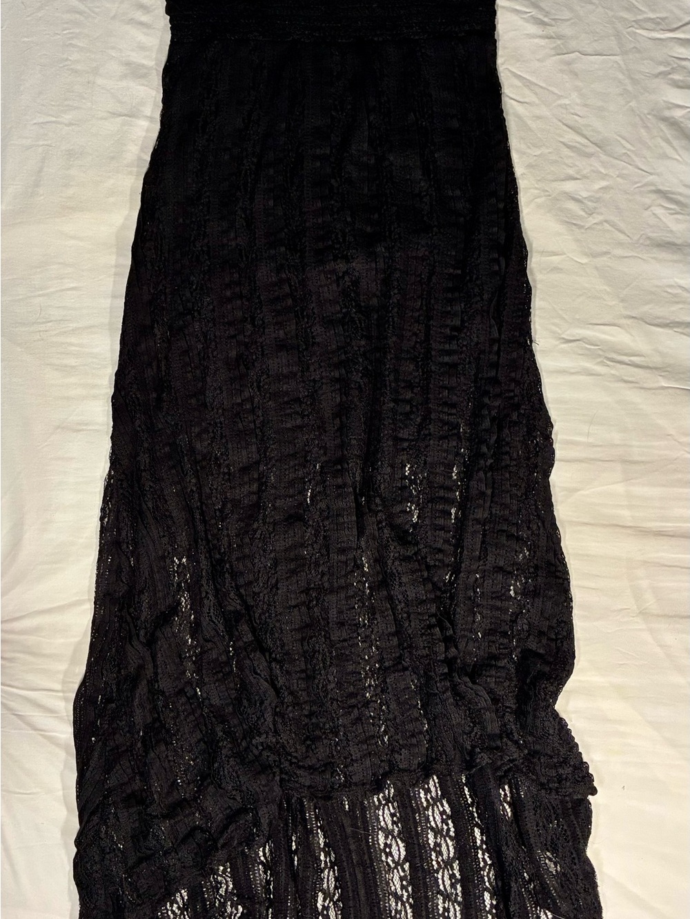Women's Black bamboo top Maxi dress  - Lightweight Textured Design size small